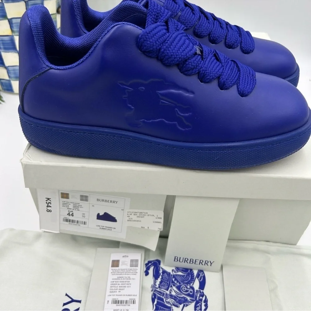 Men’s Burberry box leather sneakers, size 44 made in Italy - Picture 4 of 9